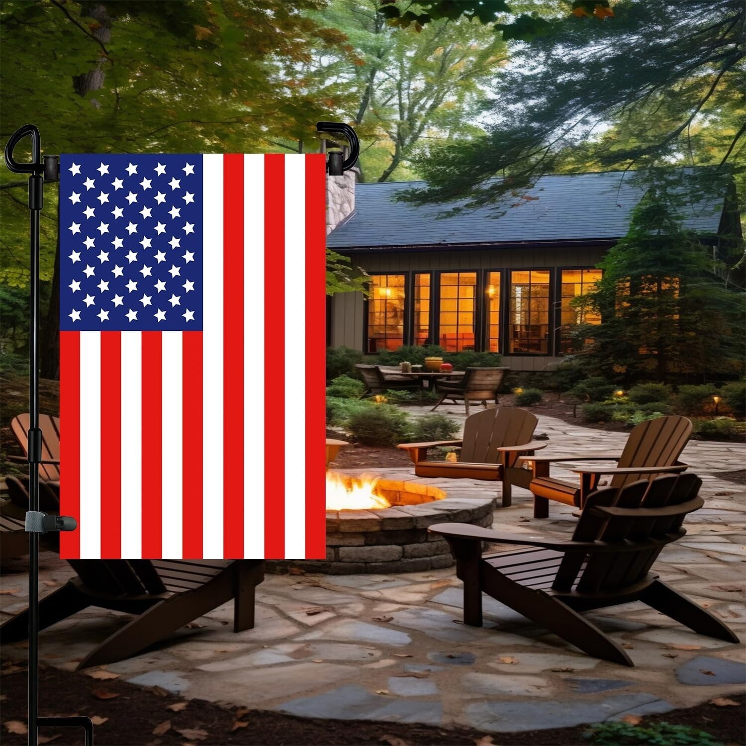 Garden Flag Stand-Holder-Pole with Garden Flag Stopper and Anti-Wind Clip for...