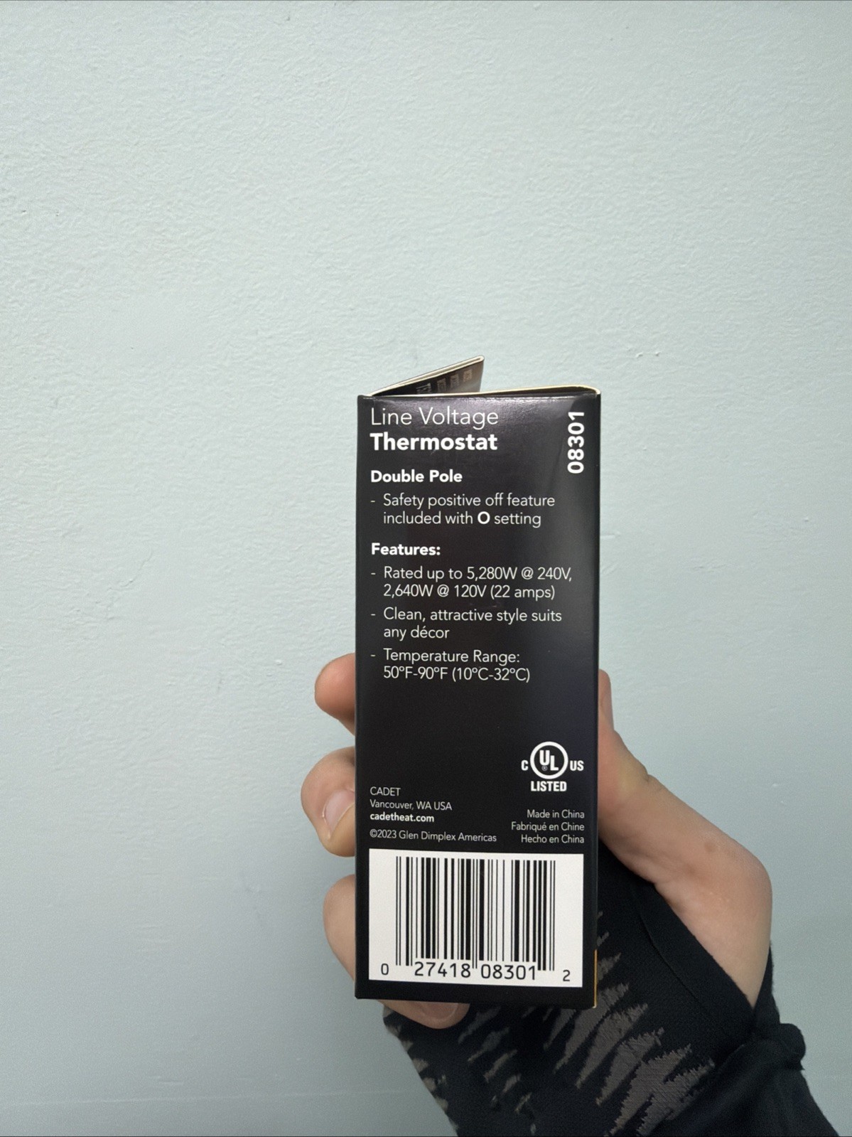 Cadet Double Pole 4-Wire Mechanical Wall Thermostat Electric Baseboard T522-W