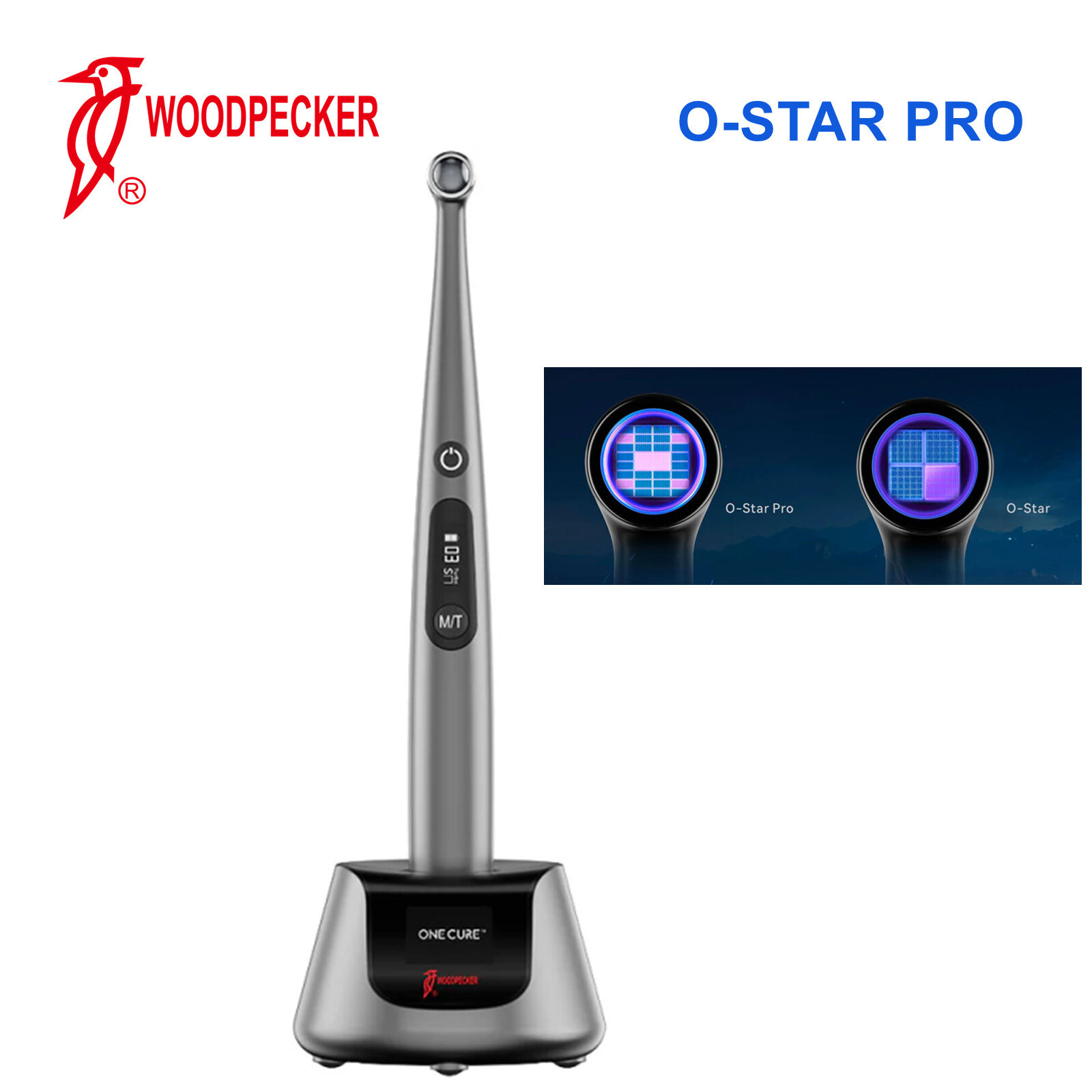 Woodpecker O-Star Pro Dental Curing Light 1 Second Cure Wide Spectrum 3000mW/cm²