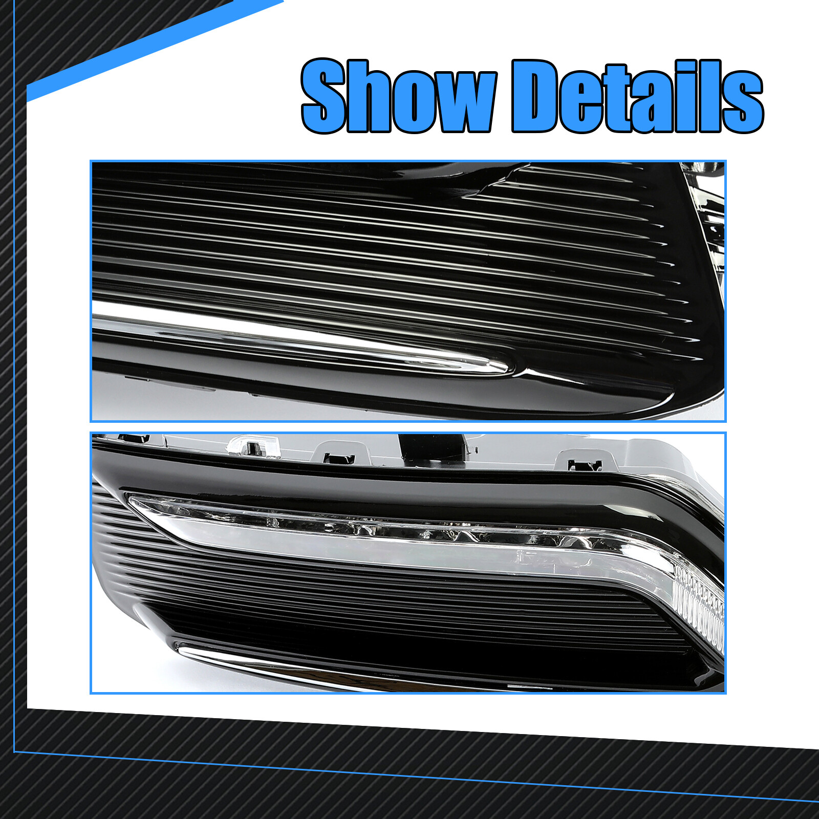 For 2014-2020 Chevy Impala Clear Lens LH+RH LED DRL Fog Light +Wiring+Switch Kit