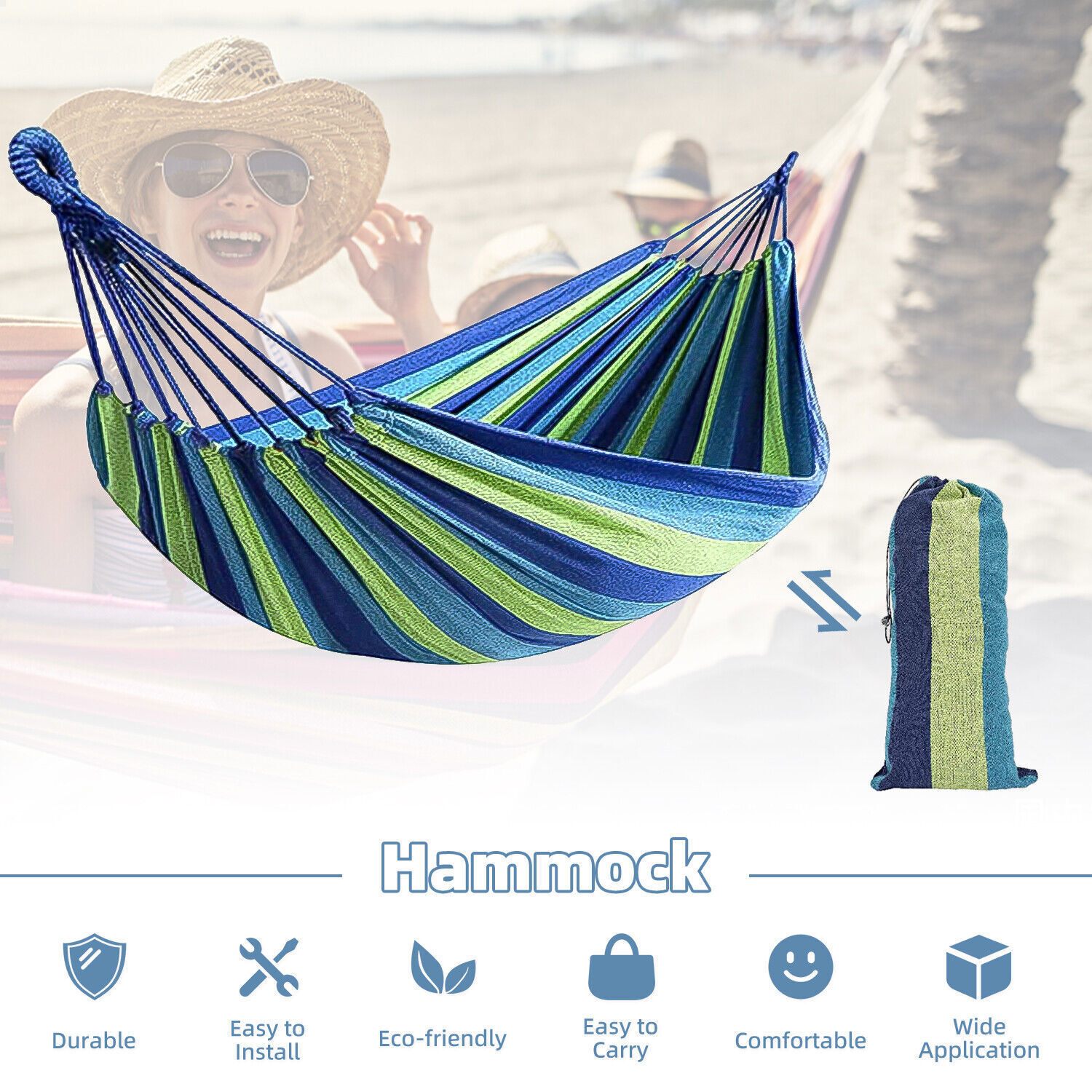 Portable Double Single Person Parachute Outdoor Camping Hammock Hanging Swing