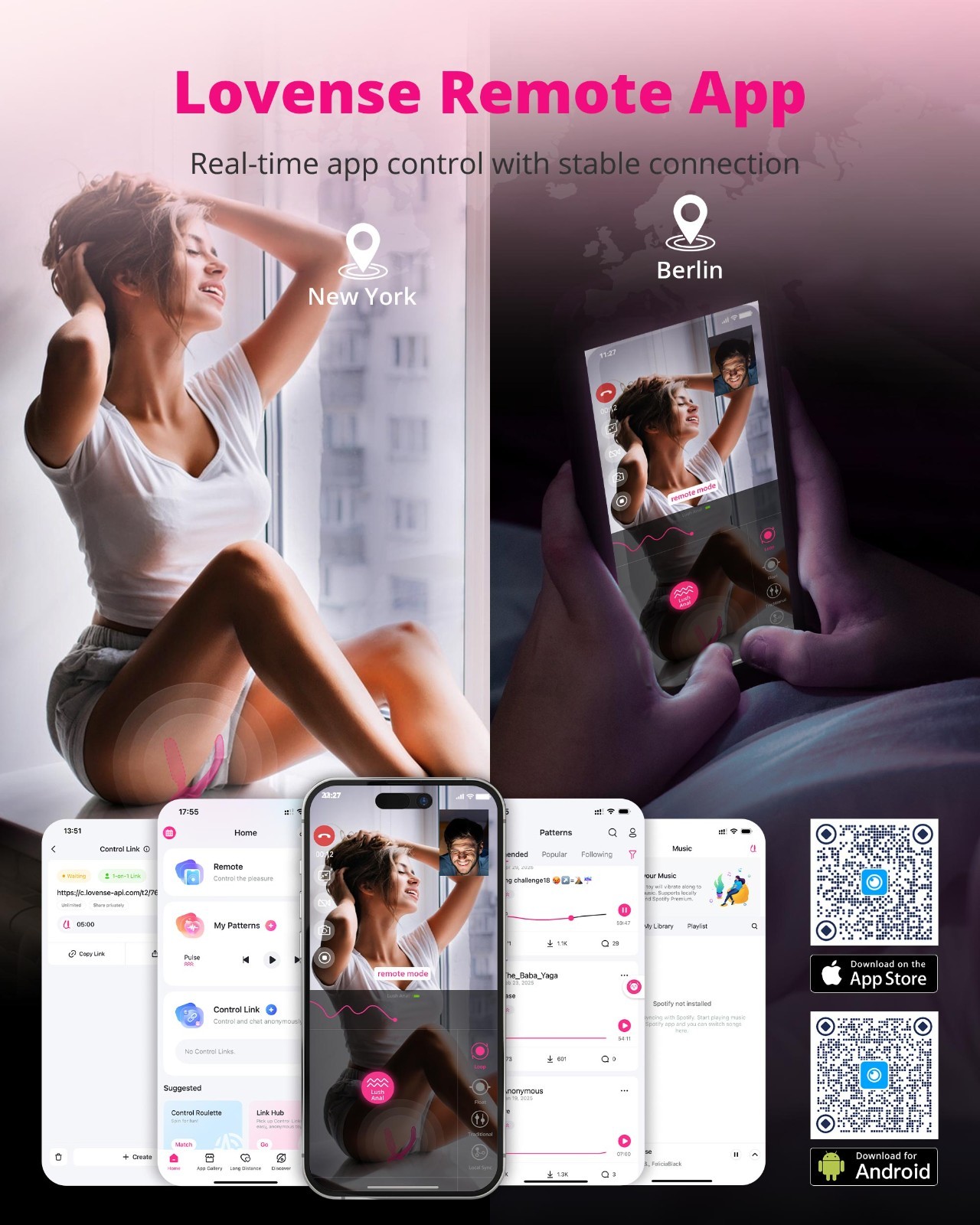 LOVENSE Lush Anal Vibrating Butt Plug Sex Toys, App Controlled Vibrator, LED