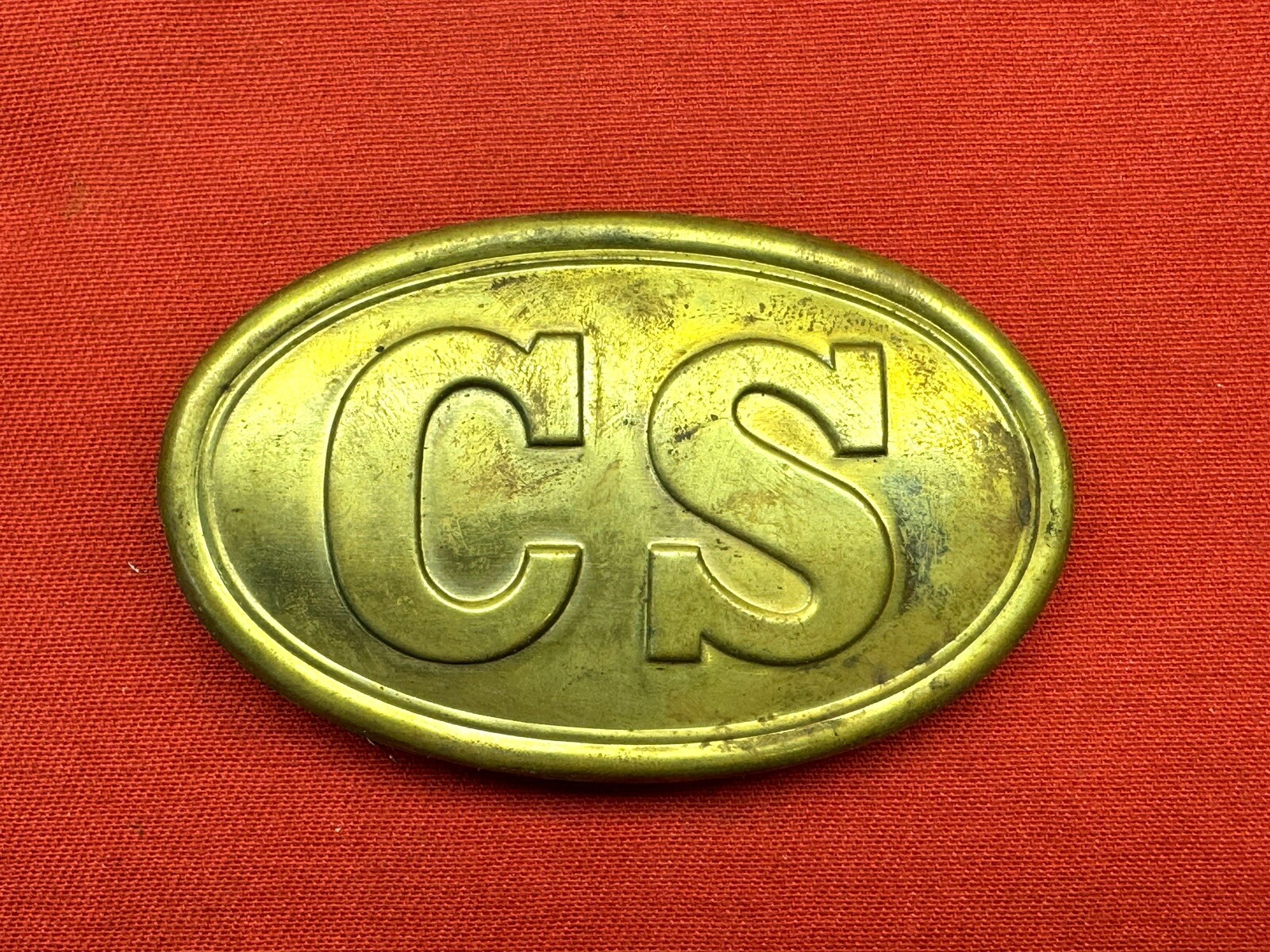 Civil War CS Belt Buckle Lead Backed