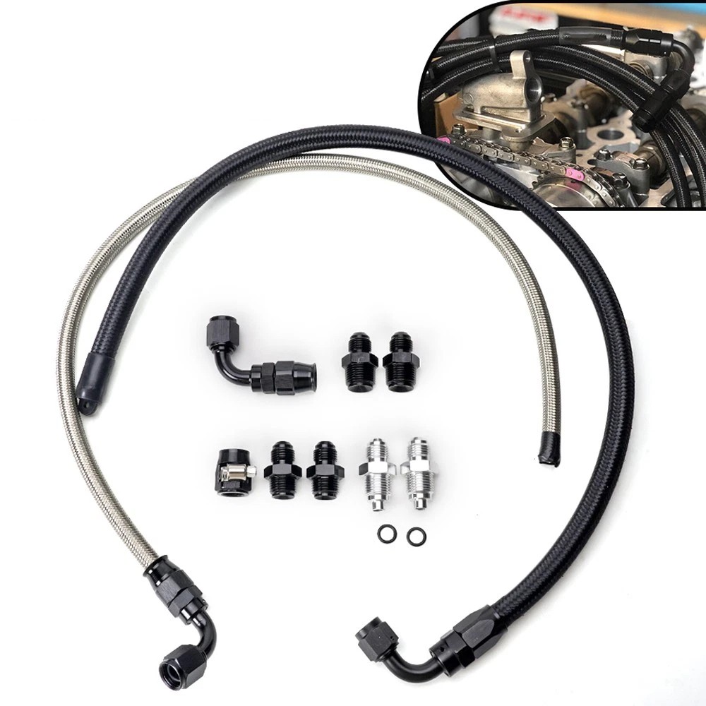 6AN Power Steering Pump Hose Kit For GM LS Swap Pressure Return Line Universal