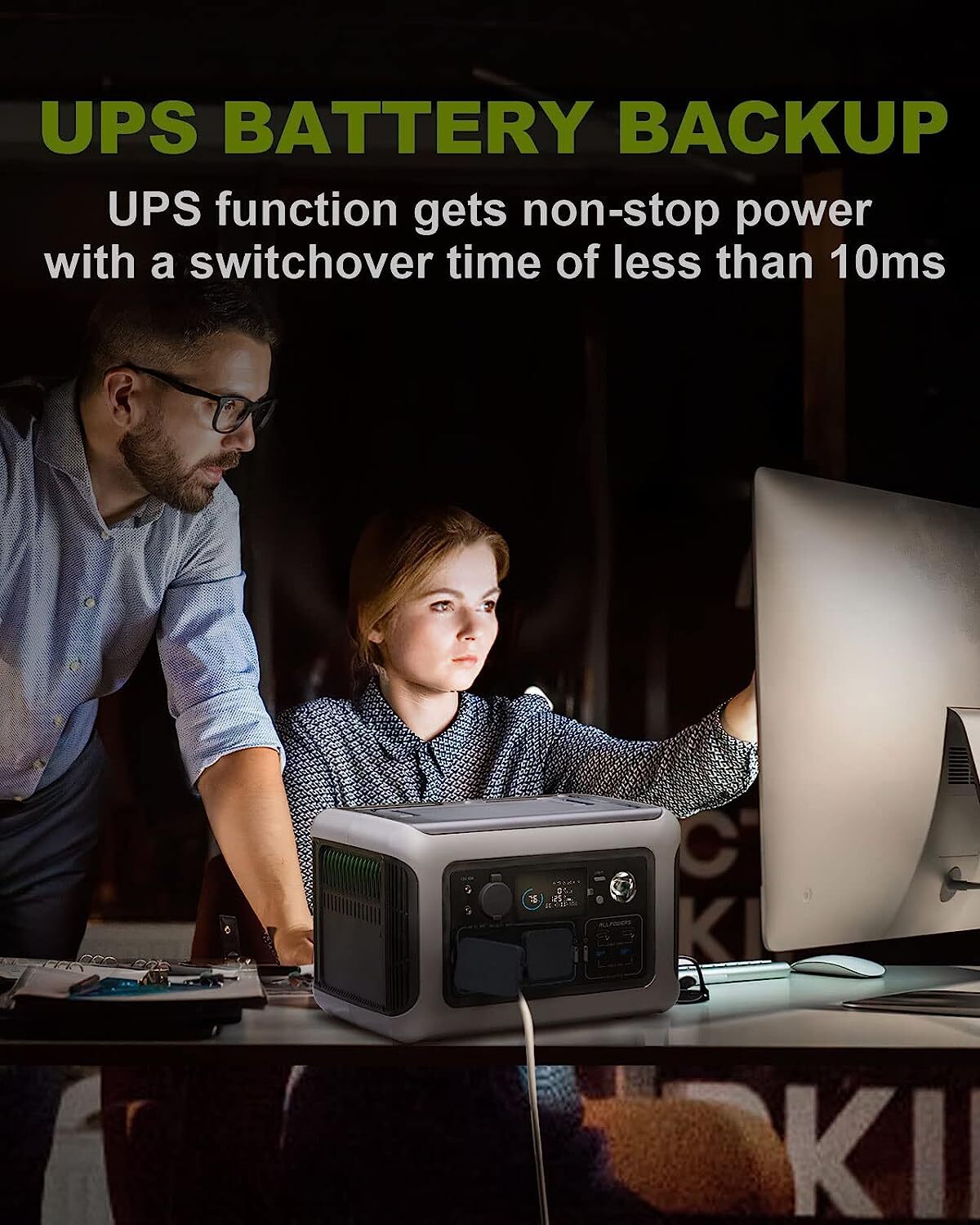 600W Portable Power Station Generator LiFePO4 Battery 100W Flexable solar panel