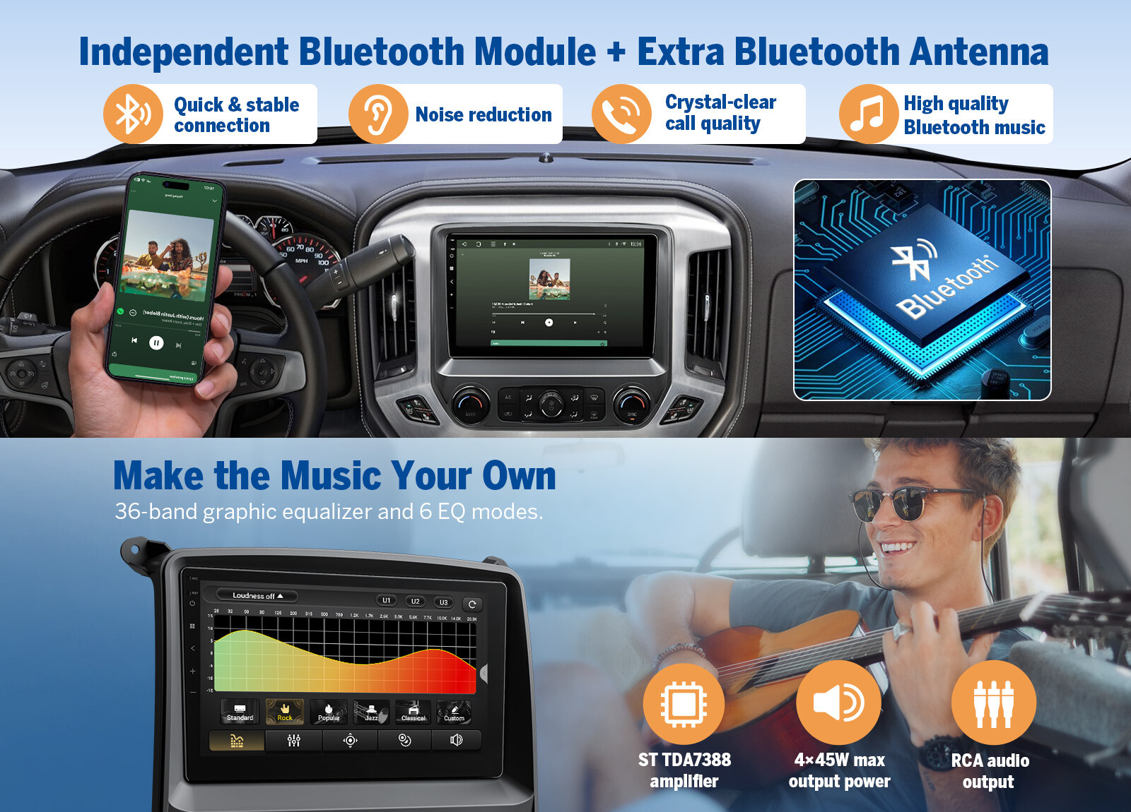 Android 13 10.1" Car Stereo GPS CarPlay For Chevy Silverado GMC Sierra 2014-2018