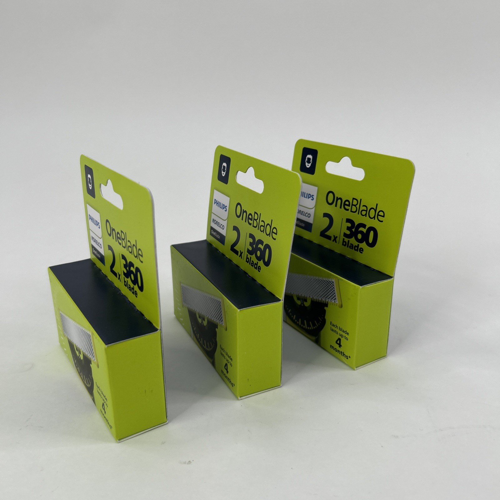 Lot Of 3 - Philips Norelco OneBlade 360 Replacement Blades 2 Per Pack = 6 Blades