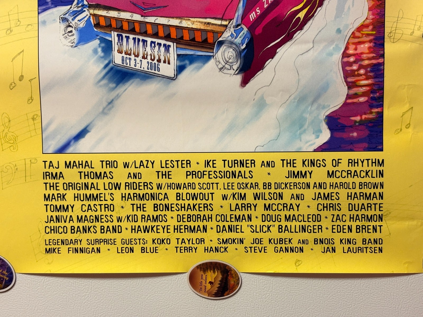 Blues Cruise Poster AUTOGRAPHED Blues Musicians TAJ MAHAL,Majic Dick + 22X28"