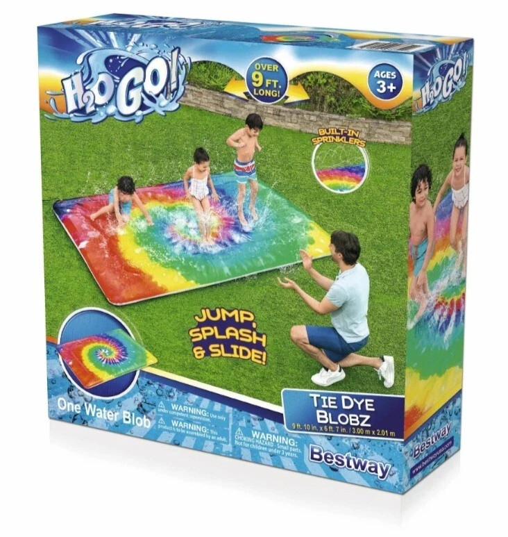 H2OGO! Tie Dye Blobz Water-Filled Splash Pad 9’ 10” x 6' 7" Bestway H2O Go! Jump
