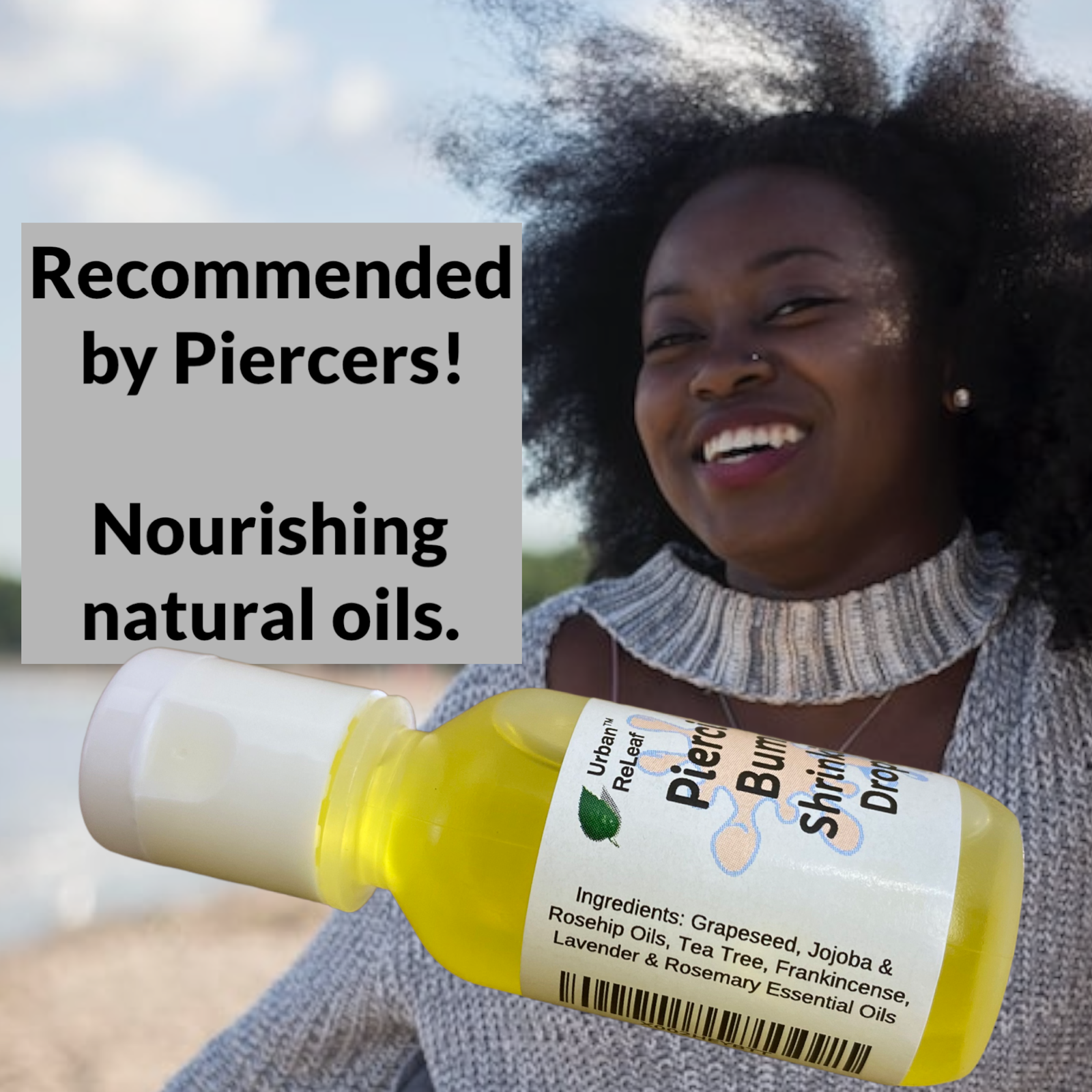 Urban ReLeaf Piercing Bump Shrinking Drops! Aftercare Keloid Scar Cartilage Red