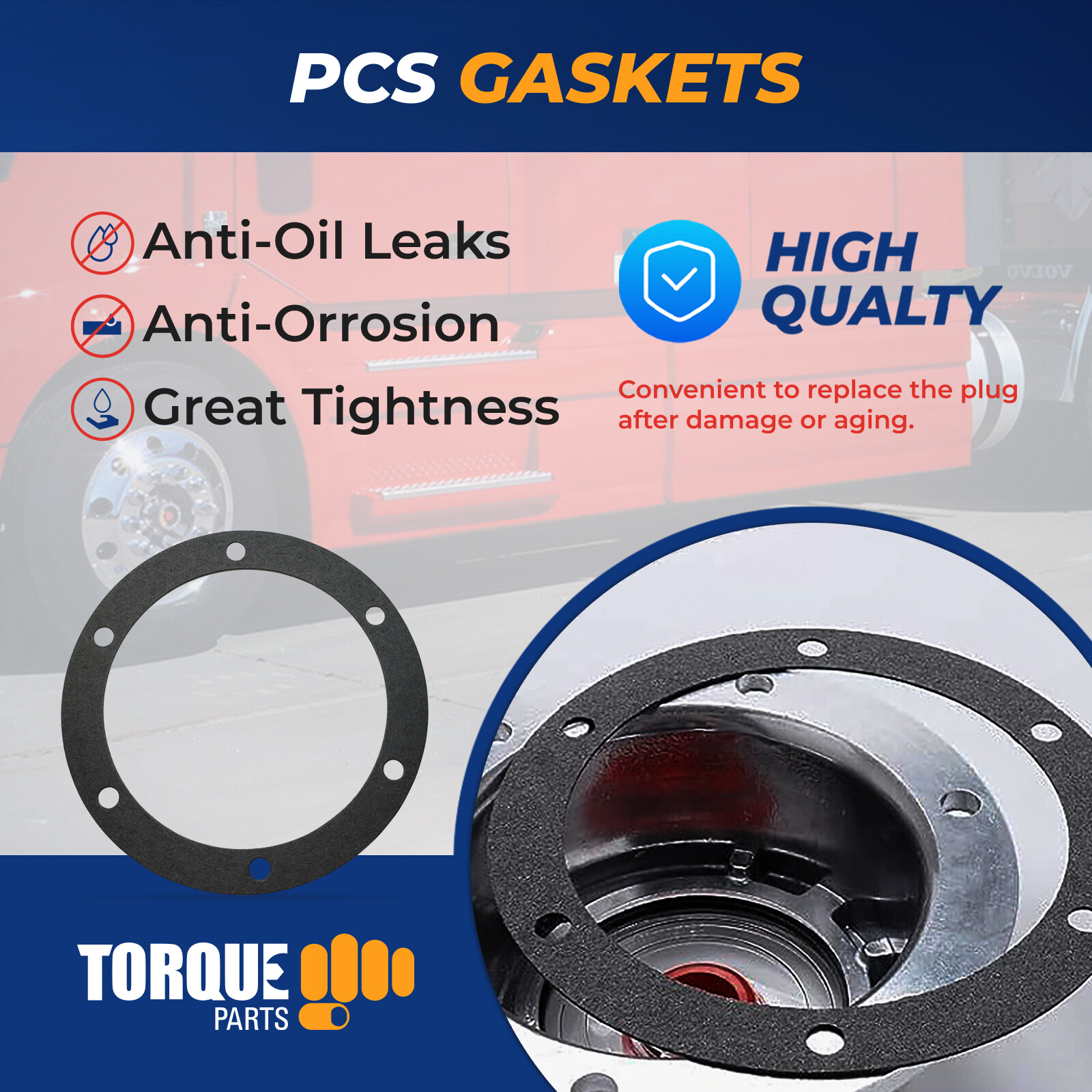 4 Pcs Aluminum Hub Cap Replaces 343-4009 with extra 5 Pcs Gaskets and 5 Pcs Rub