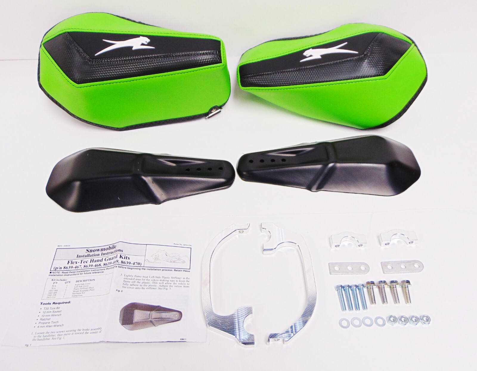 OEM Arctic Cat Snowmobile Medium Green FlexTec Handguards 8639-469 READ LISTING