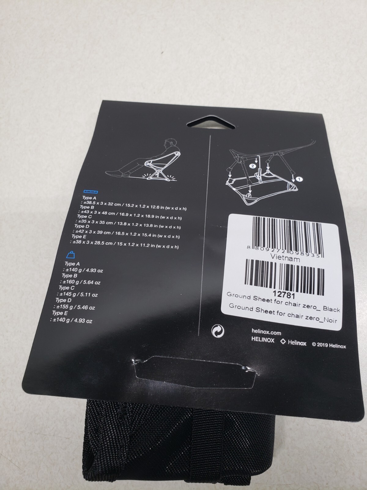 Helinox Chair Zero Ground Sheet Accessory for Camp Chairs