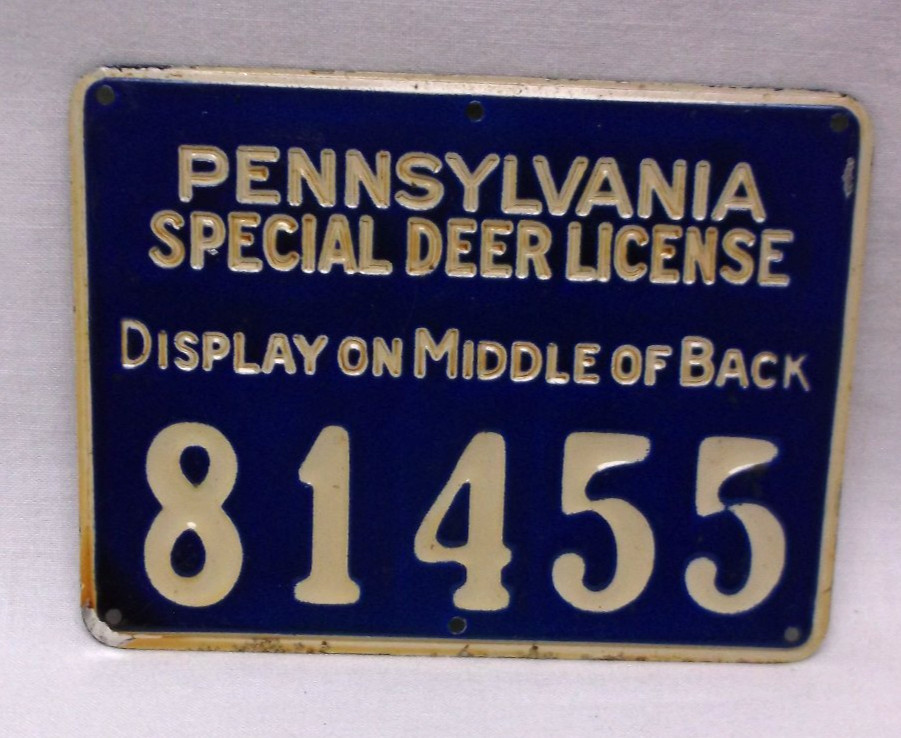 Vintage 1928 Pennsylvania Special Deer Hunting Metal License