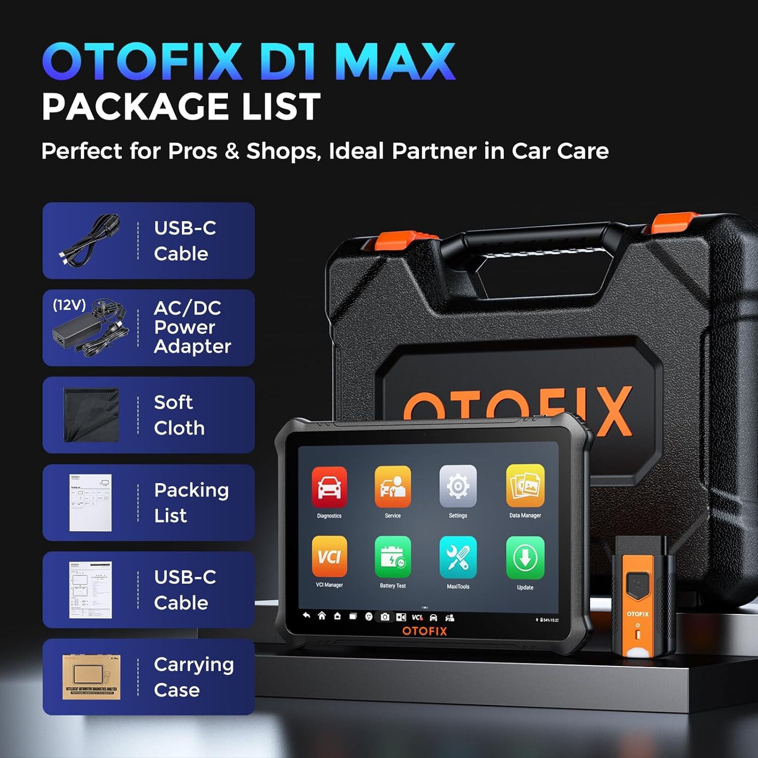 2024 OTOFIX D1 Max Bi-Directional Diagnostic Scanner Car Full System Scan Tool