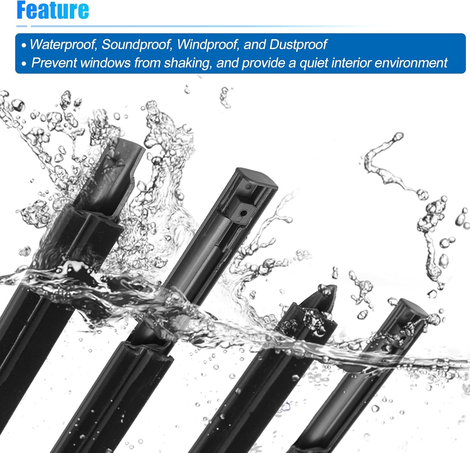 4pcs Weatherstrip Window Trim Seal Belt Car Outside Window Seal Belt for 1500 2