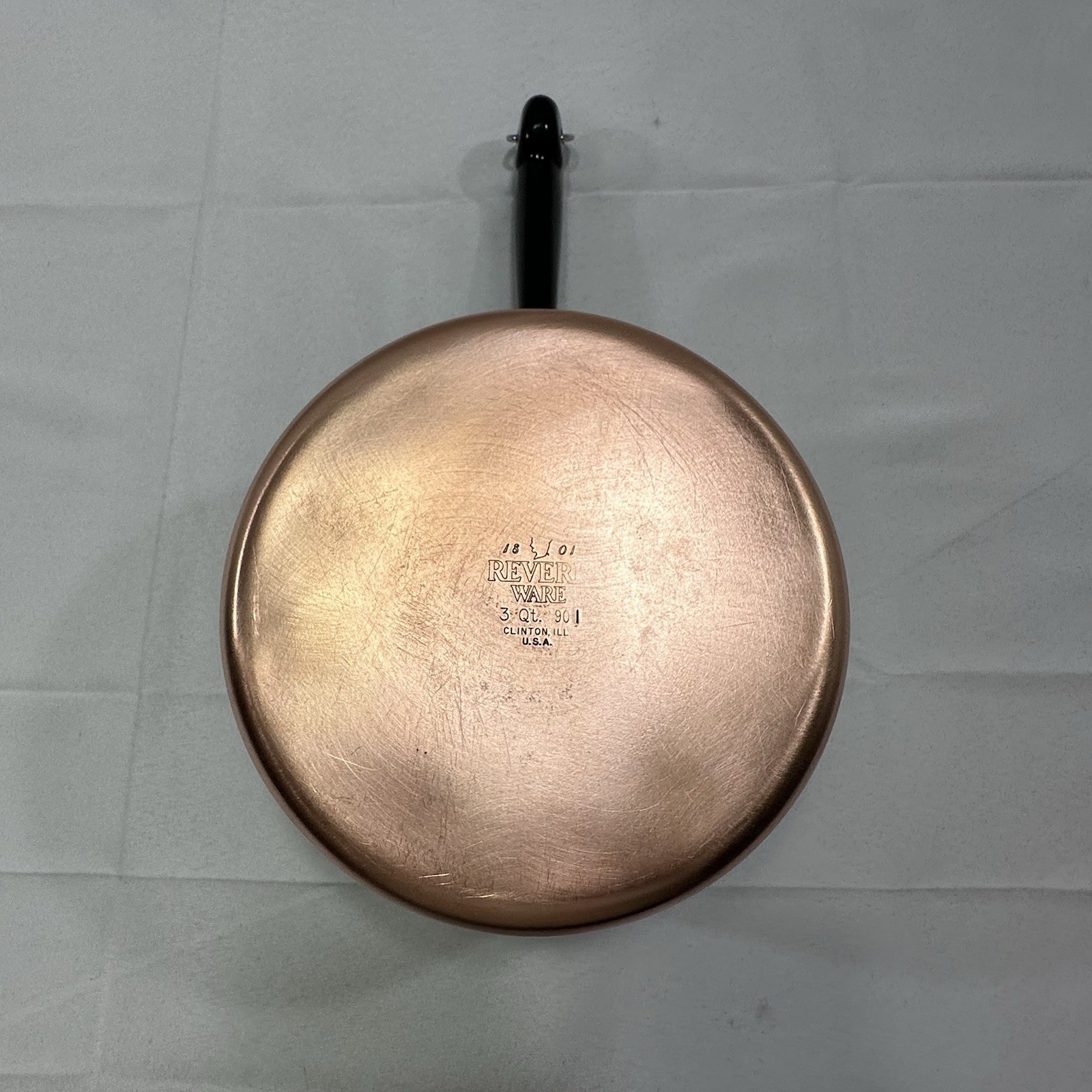 VTG Revere Ware 3 Qt -90l Sauce Pan Double Boiler w/ Lid Copper Bottom Made USA