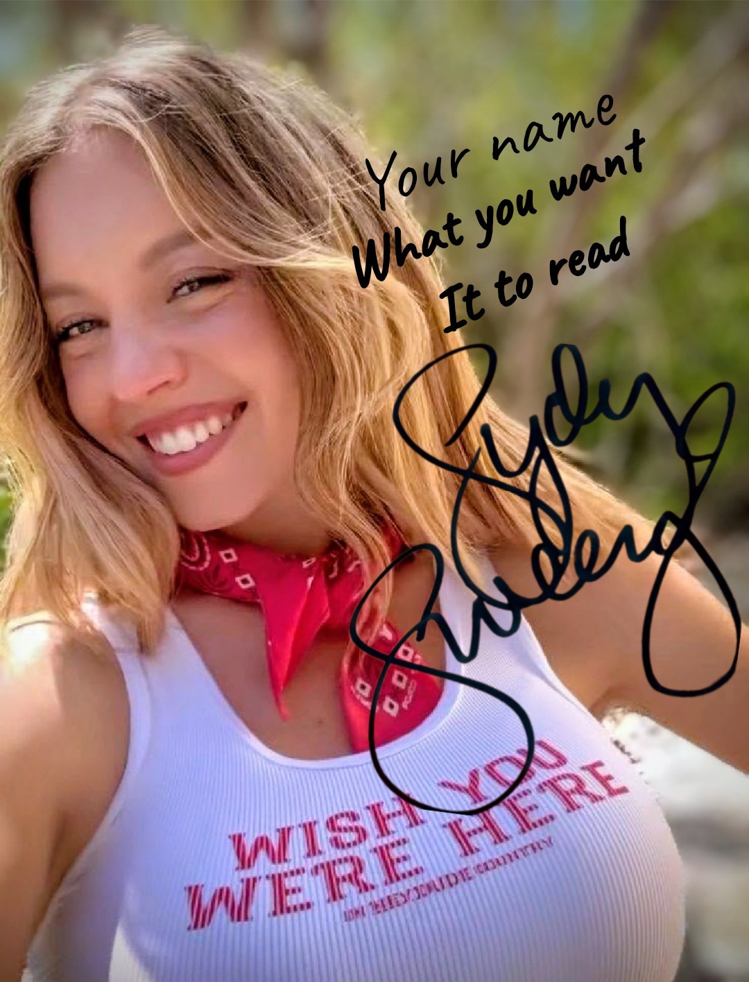 Custom Add Your Name/Greeting Sydney Sweeney Signed 8x10 Photo Reprint  Auto
