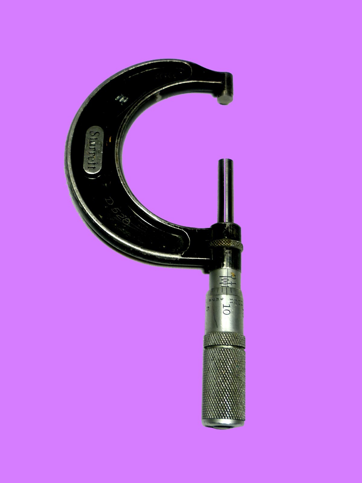 TOOLS - STARRETT OUTSIDE MICROMETER - NO. 436, 2" w/WOODEN CASE - BEAUTIFUL COND