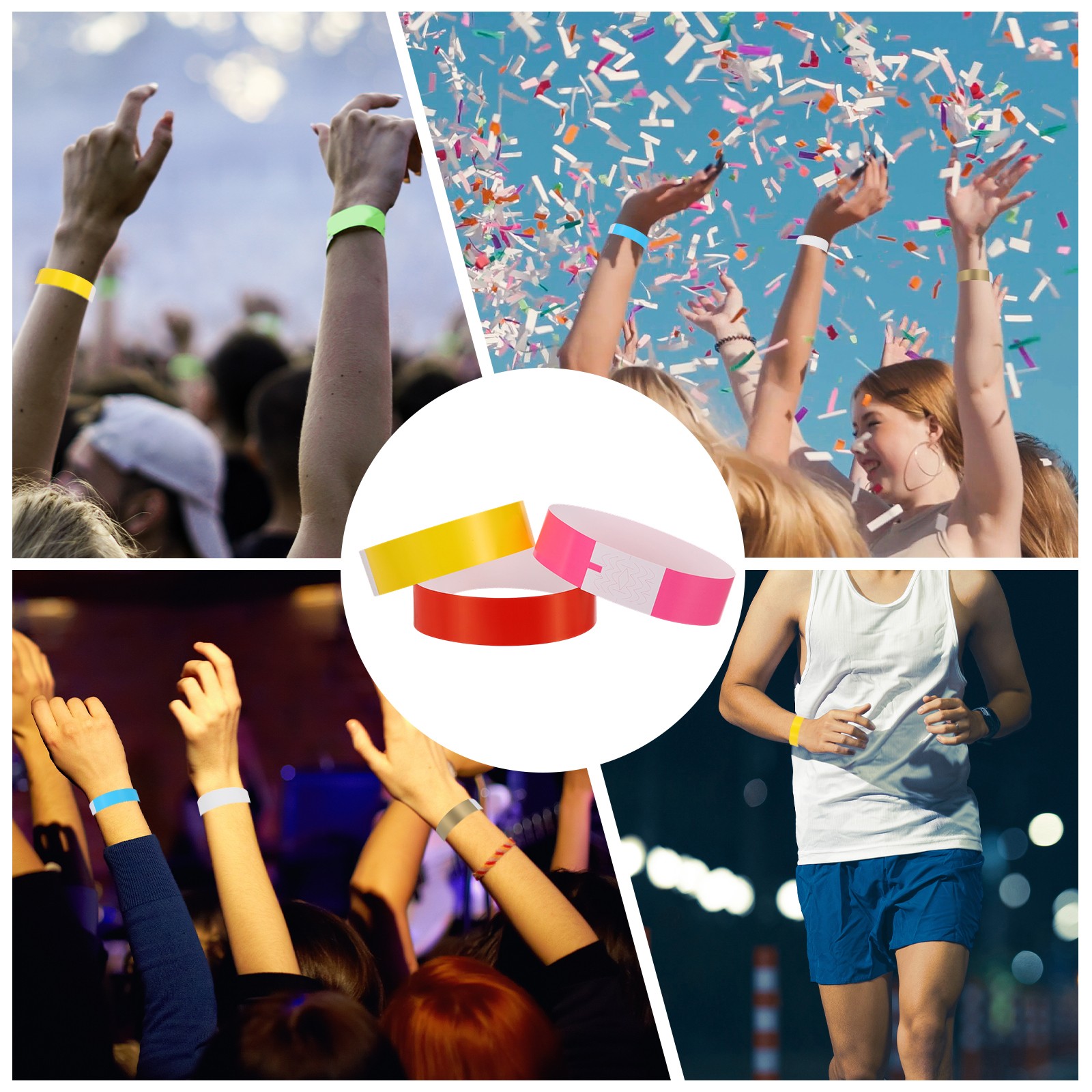 100Pcs Paper Wristbands for Events, Waterproof Hand Bands, White