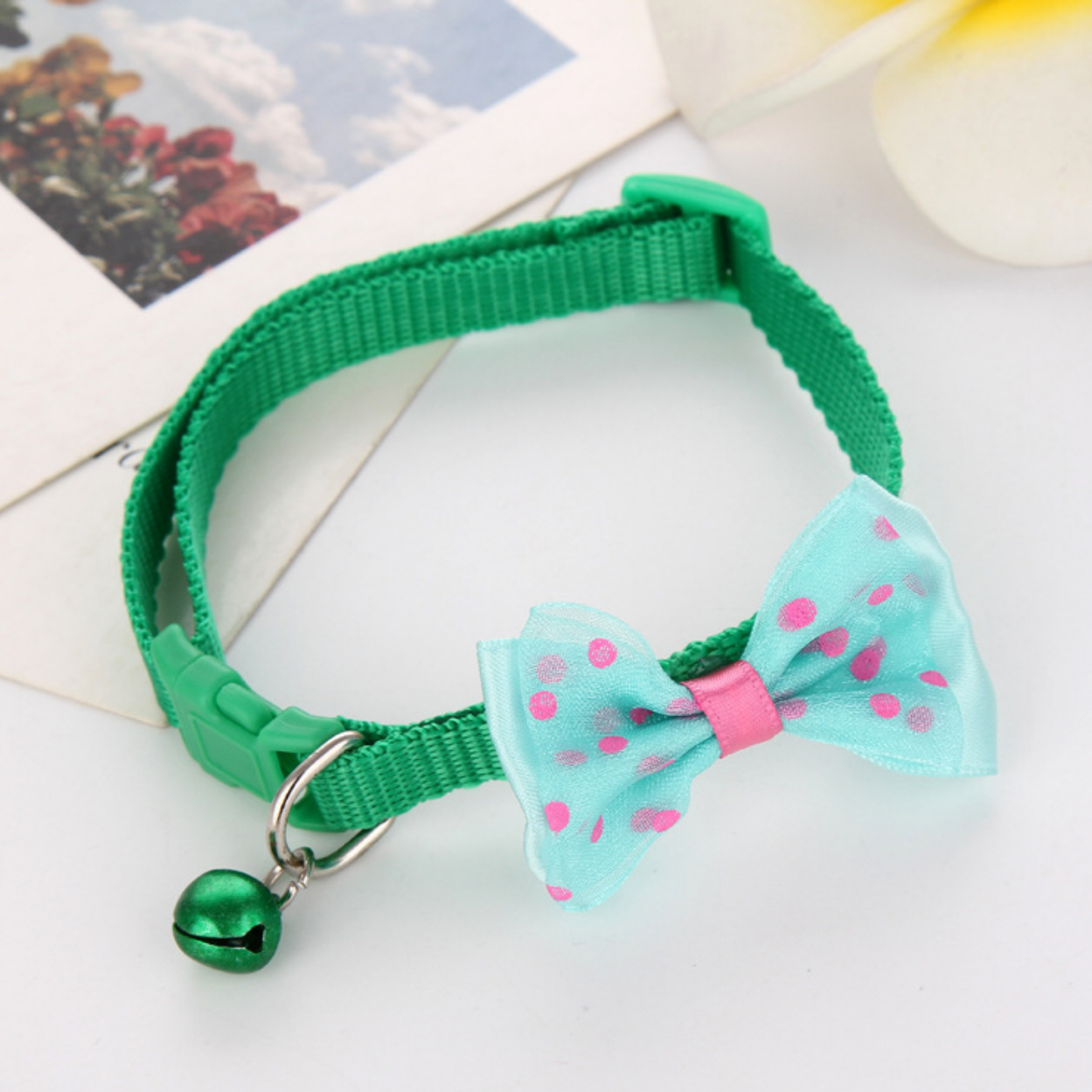 Nylon Cat Cute Collar with Bell bow tie for Cat Kitten puppy adjustable
