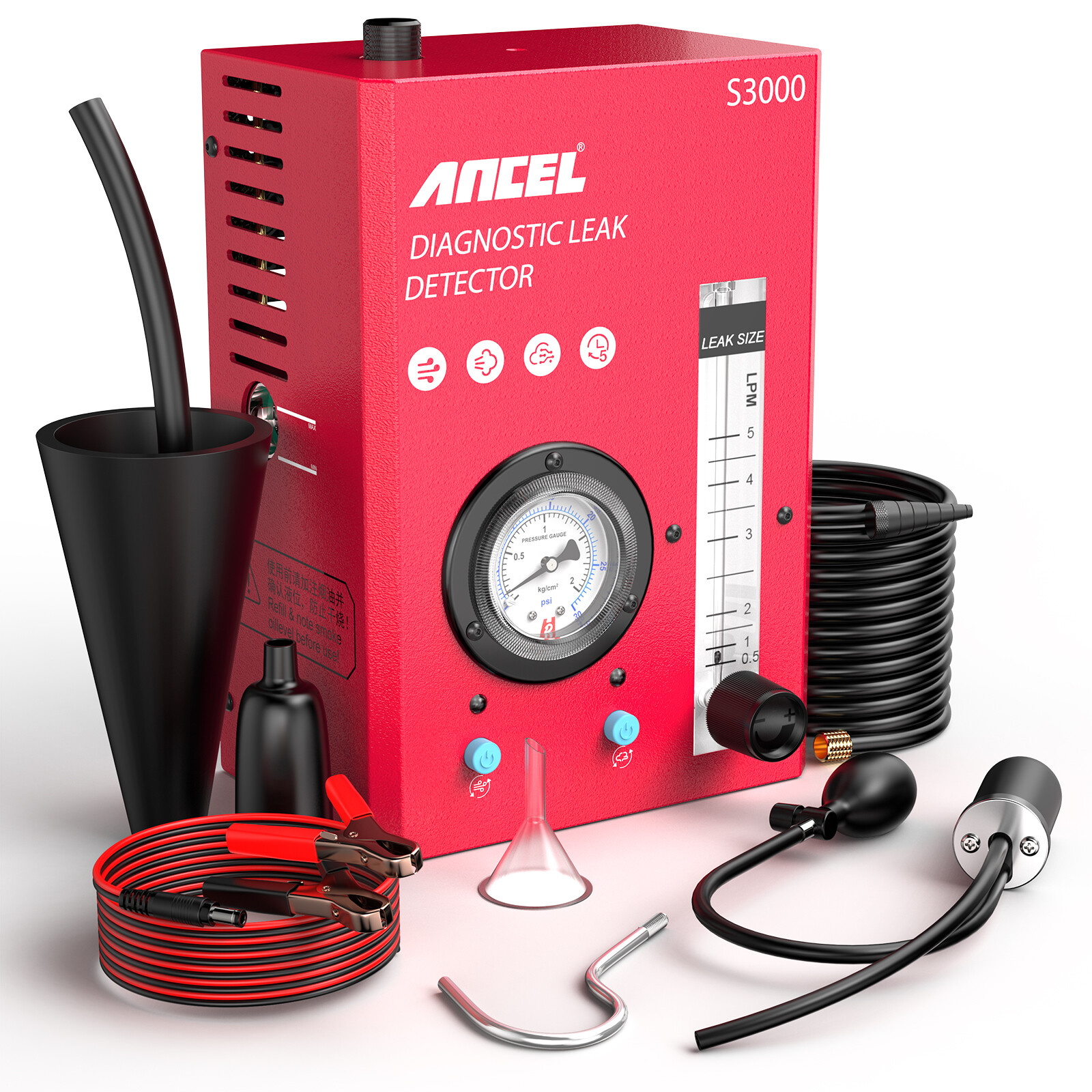 Automotive EVAP Vacuum Smoke Leak Detector Machine Pipe System Diagnostic Tester