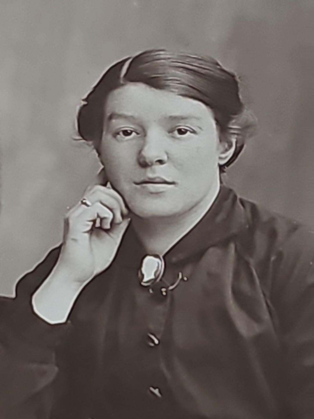 WW1 RPPC Photo UK British Red Cross Medic And Wife Named P14 Type Belt