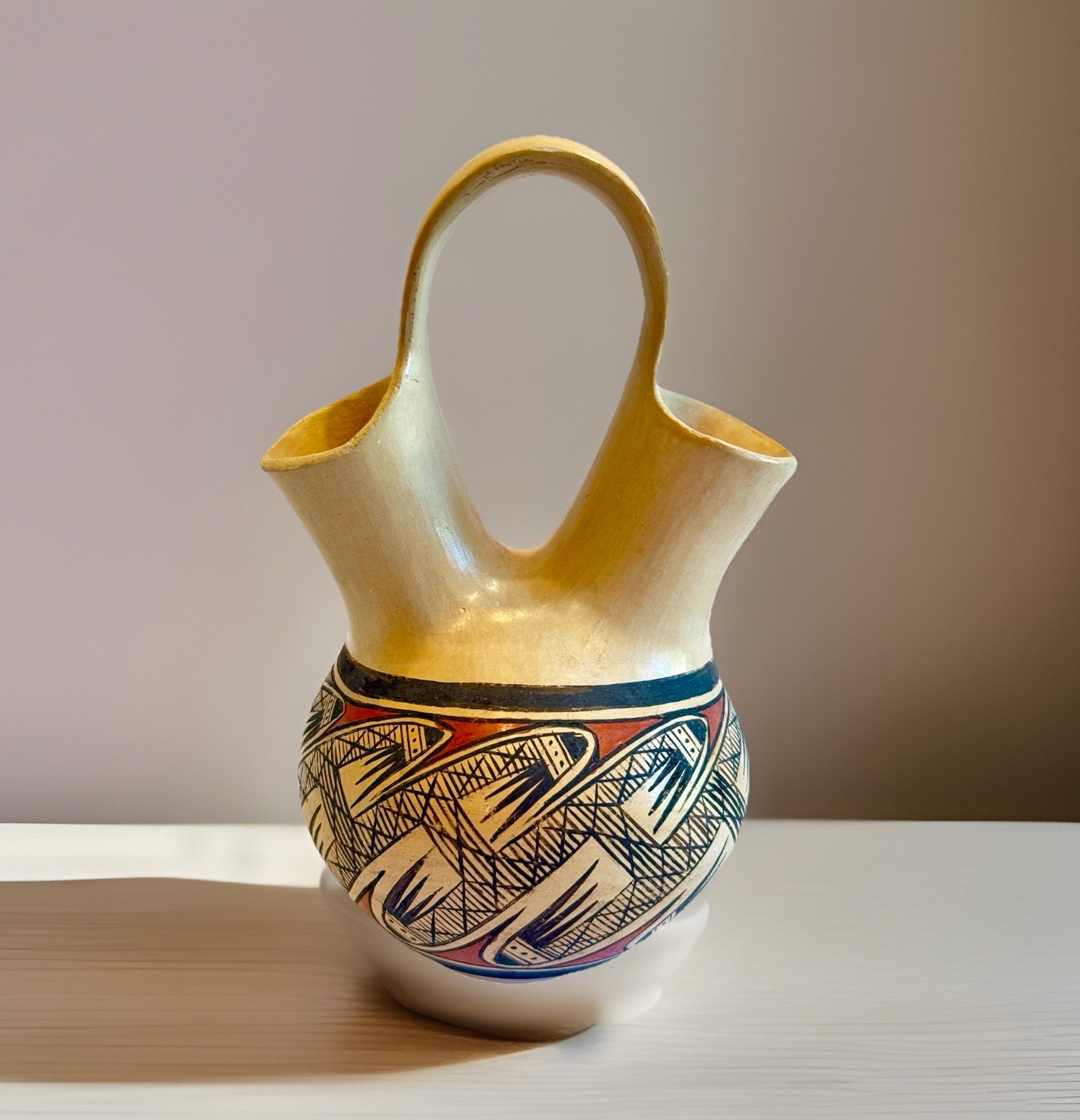 SUPERB Elton Nampeyo HOPI Polychrome Wedding Vase Migration Native Sikyatki VTG