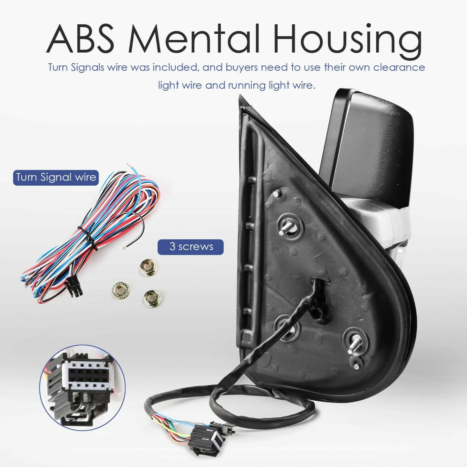 Power Heated Tow Mirrors Dynamic LED Signal For 07-13 Chevy Silverado GMC Sierra