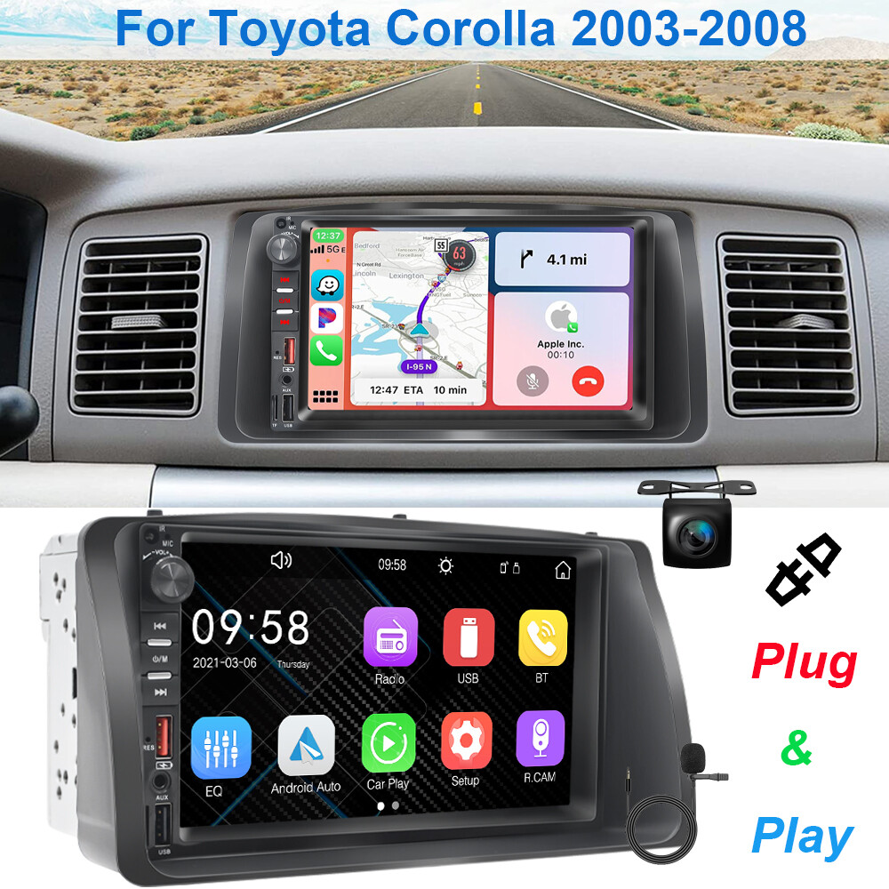 7" Apple Carplay For Toyota Corolla 2003-2008 Android Auto Car Stereo Radio GPS