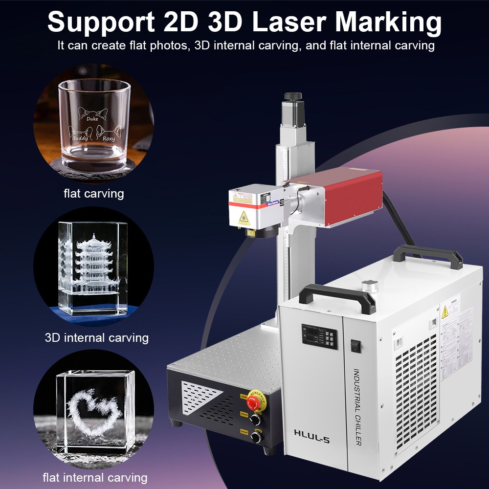 10W UV Laser Marking Machine 3D Crystal Laser Inside Engraving Motorized70&200mm