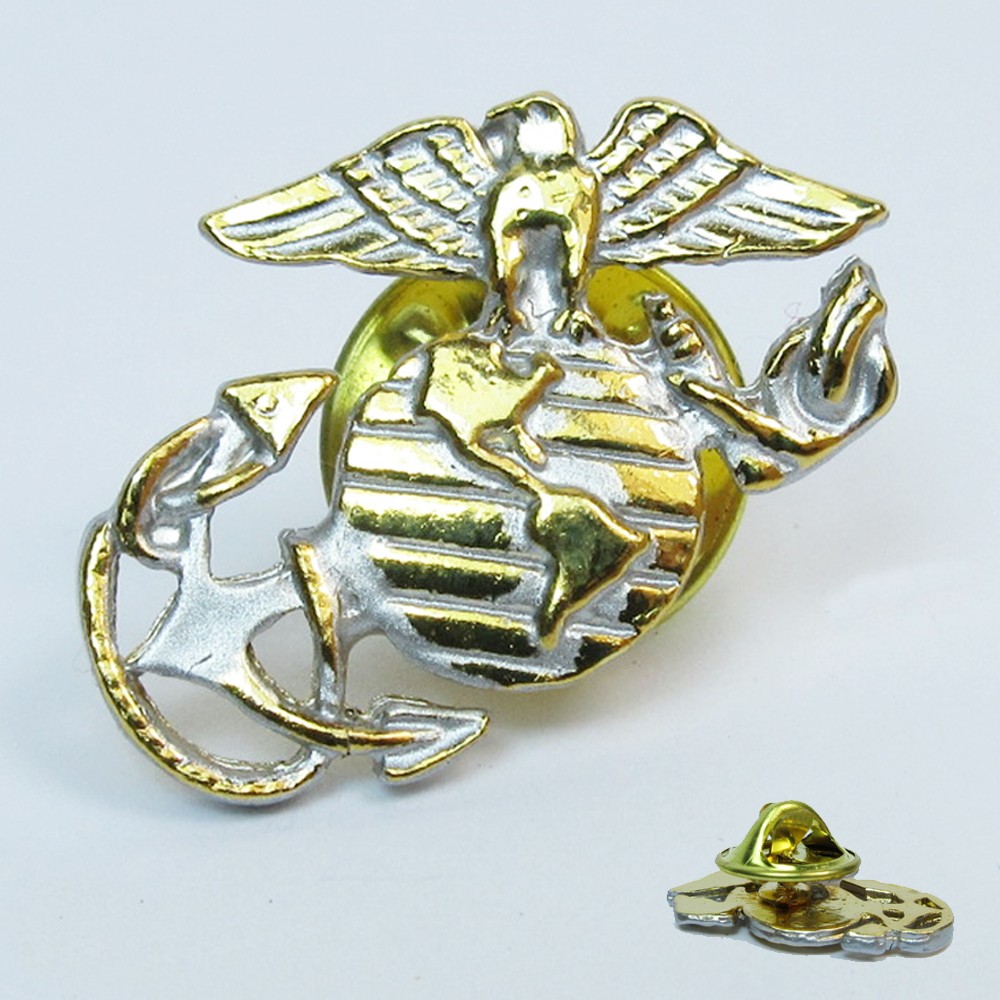 United States Marine Corps Ega Lapel Hat Pin USMC Eagle Globe Anchor Left Emblem