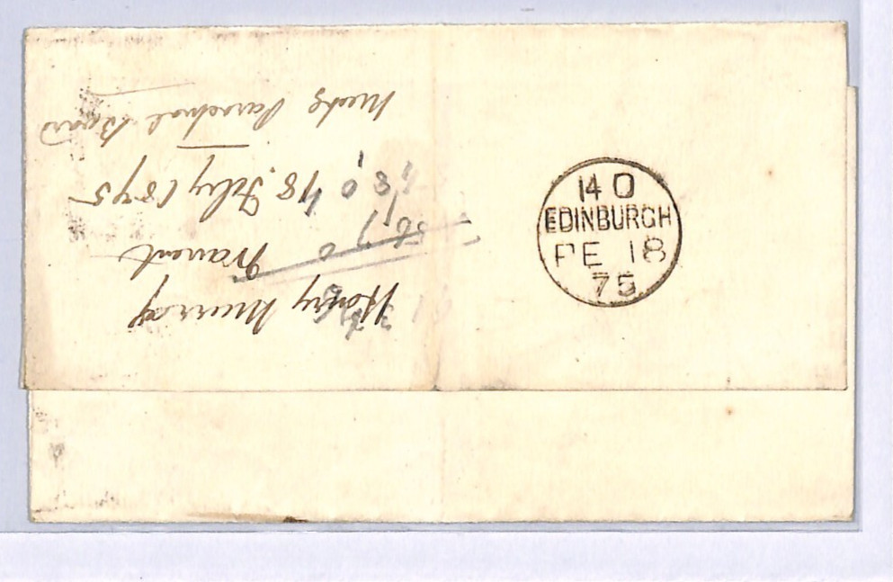 GB QV BANTAM ½d Plate 6 (OO) Cover *TRANENT* Haddington 1875 Edinr Scotland XB50