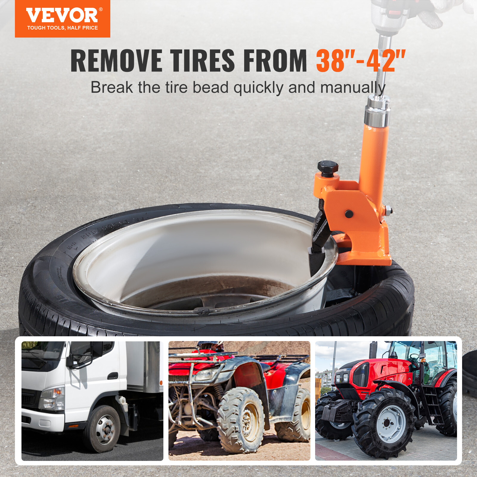VEVOR Manual Tire Bead Breaker Tool Tire Repair for 38"-42" Car Bus Truck ATV