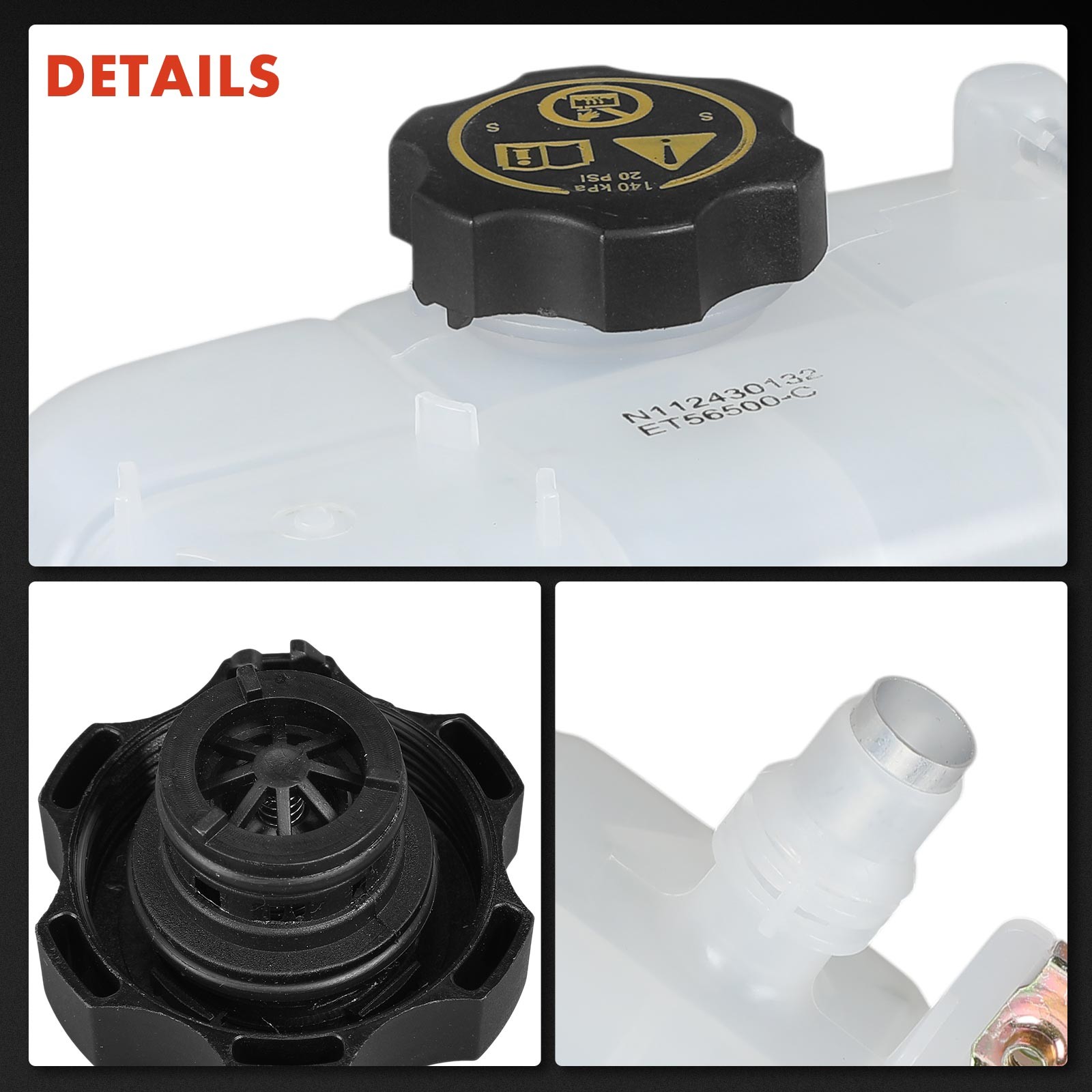 Coolant Reservoir Expansion Tank with Cap for Jeep Wrangler 2018-2024 Gladiator