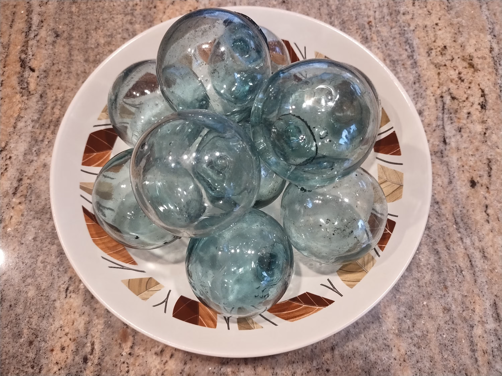 Vintage Japanese Glass Fishing Floats $8.50 each, choose green or bluish tinted