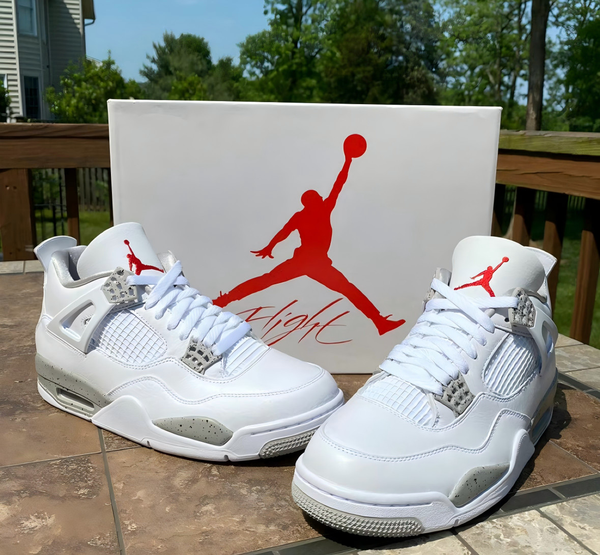 Jordan 4 Retro "White Oreo " Men's Basketball Shoes Mid Top US Size 7-12