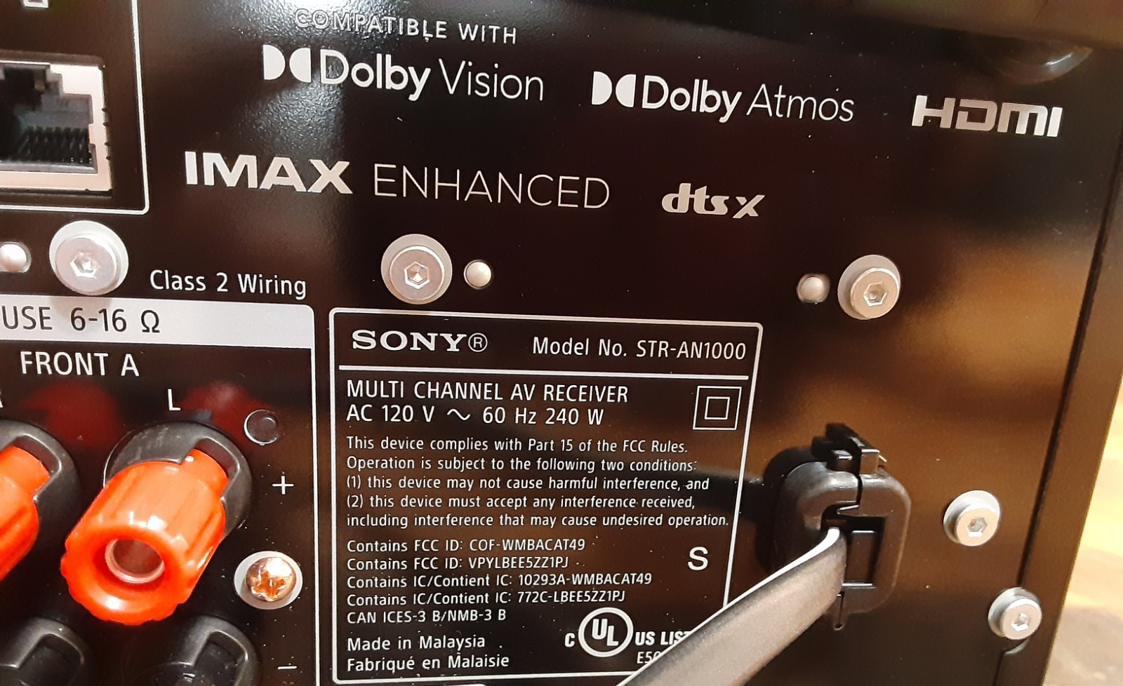 Sony STR-AN1000 7.2-Channel 8K UHD AV Home Theater Receiver