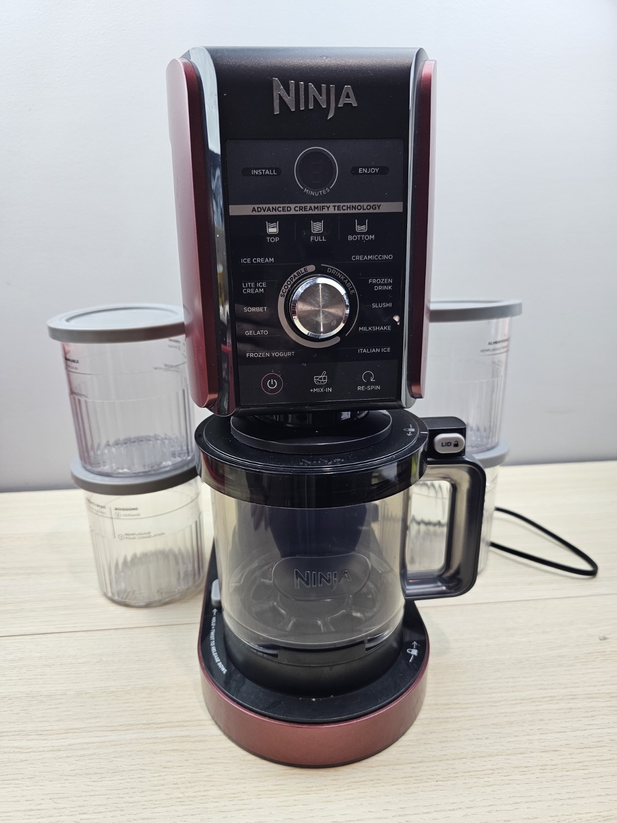 Ninja Creami Deluxe NC501 Ice Cream Maker w/ 4 Pints NC501HRD Tested