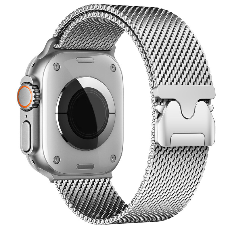 Milanese Mesh Loop Band Parachute-Style Buckle For Apple Watch Ultra/10/9/8/7/6