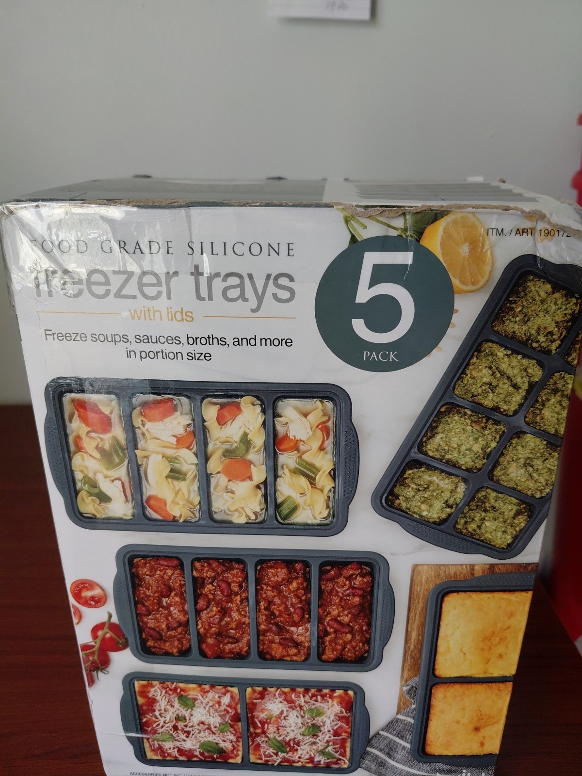 MIU Silicone Freezer Trays with Lids, 5-Pack BPA-Free Meal Prep, Baby Food NEW