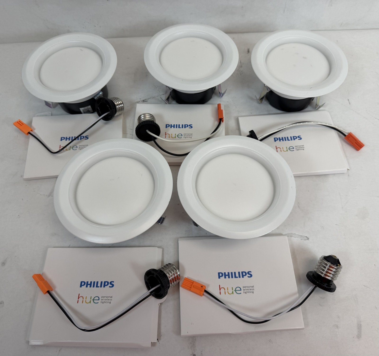 Lot of 5 - Philips Hue White & Color Ambiance 4" Retrofit Recessed Downlight