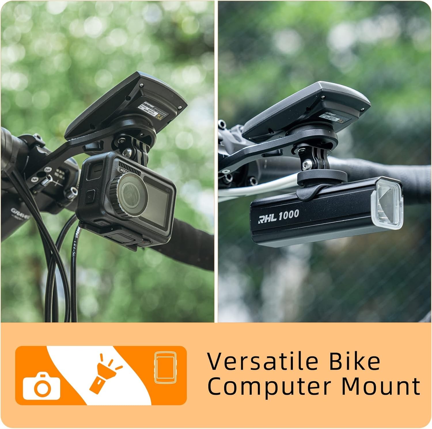 ROCKBROS Out Front Bike Mount Cycling Computer Mount for Garmin, Bryton, GoPro