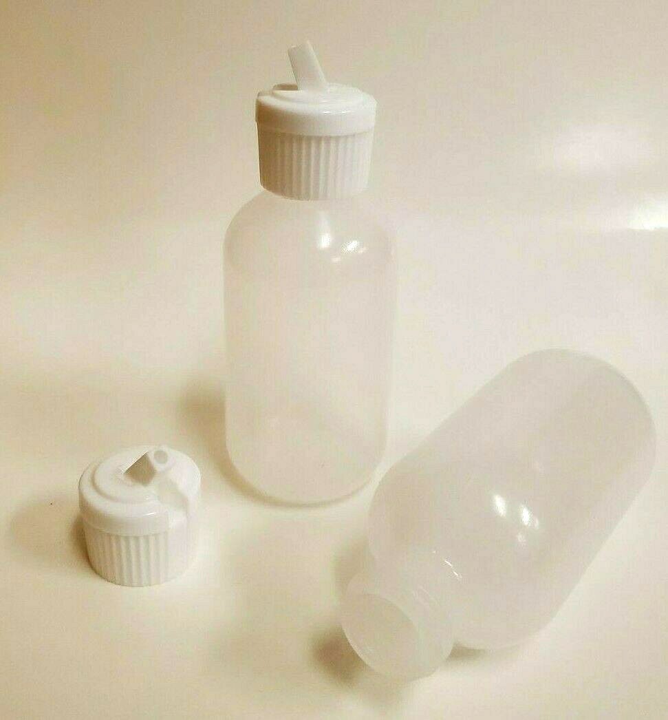 30 pack of 1oz (30mL) Plastic Boston Round Squeeze Bottles with Flip Tops