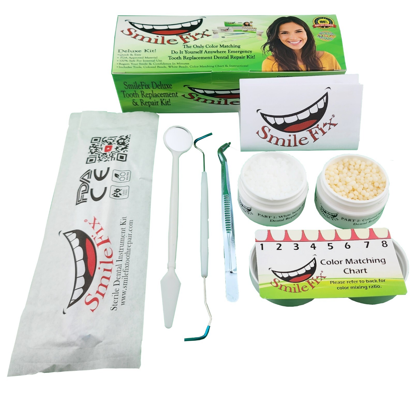 SmileFix Color Matching Deluxe Dental Repair Kit - Replace Missing or Broken ...