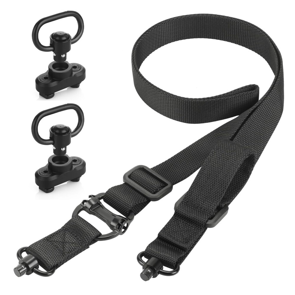 Tactical Quick Detach 1 2 Point Retro Rifle Sling + 2Pcs MLOK Sling Swivel Mount