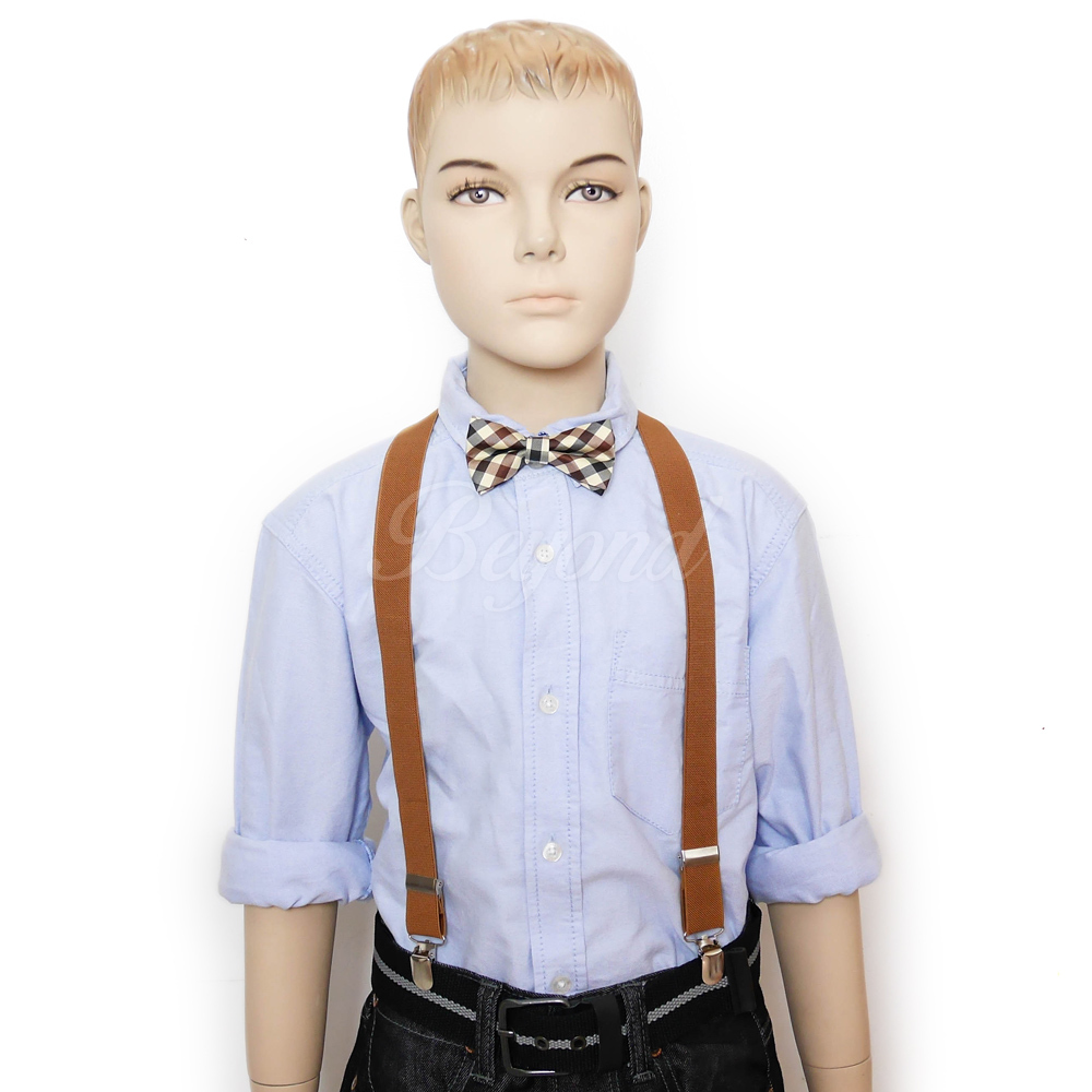 Children Kids Boys Girls Suspender & Bowtie Matching Colors Set NEW