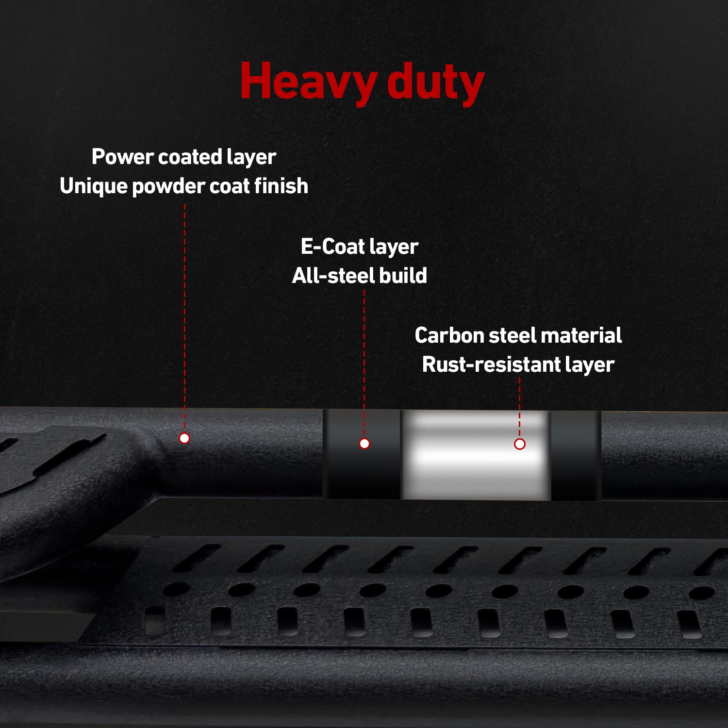 Vijay For 2015-2026 Chevy Colorado Crew Cab Running Boards & Step Bars Nerf Bar