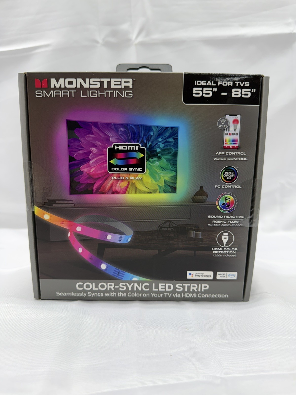 Monster HDMI Color Sync TV Backlight LED Strip Kit for TVs Up to 85in RGBIC