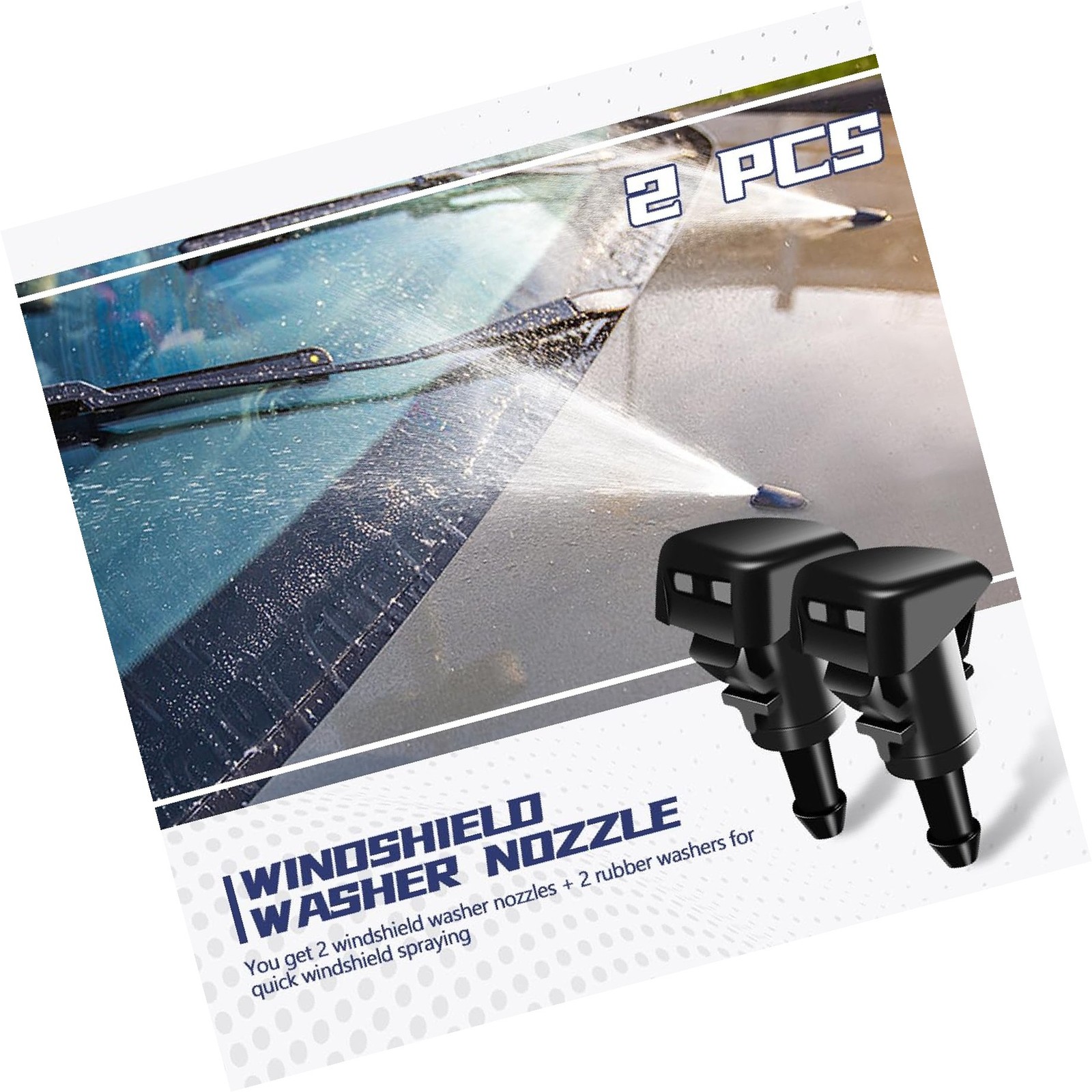 2 PCS Front Windshield Washer Nozzles, Washer Spray Jet Kit Fit for Chrysler,...